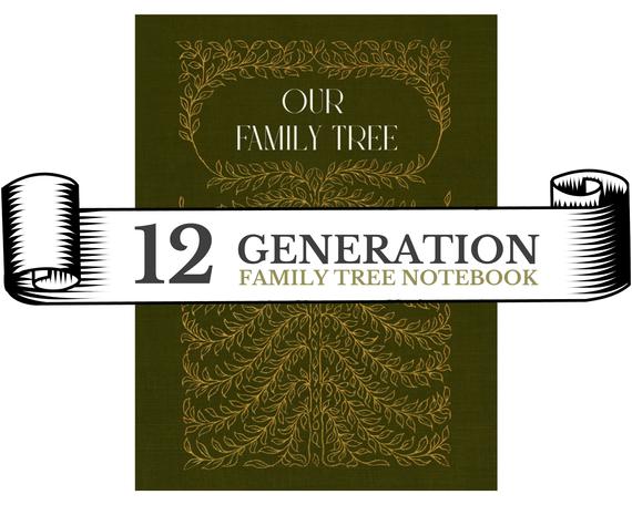 Family Tree Book 235pg paperback genealogy index notebook for 12